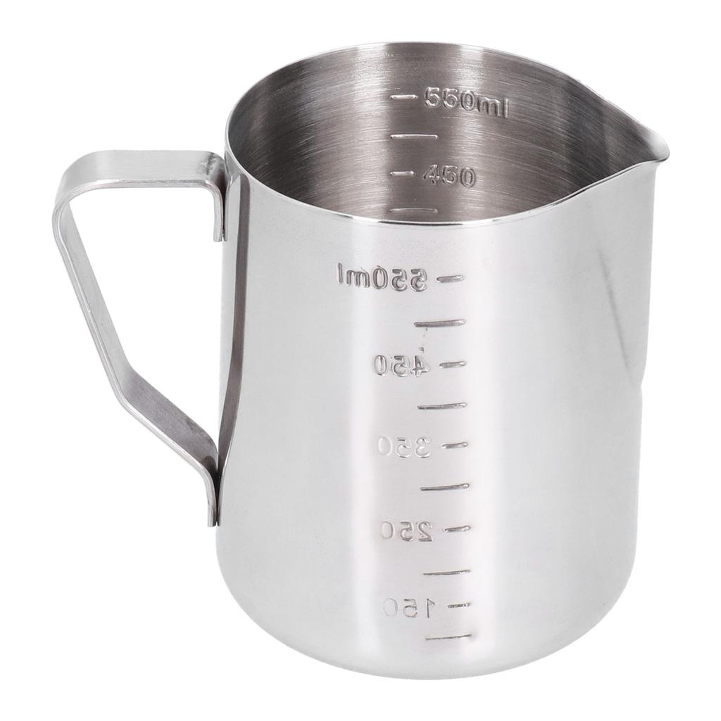 Milk Frothing Jug Mug Stainless Steel Foam Making Coffee Pitcher with Measuring Scale for Home Party Bar550ML