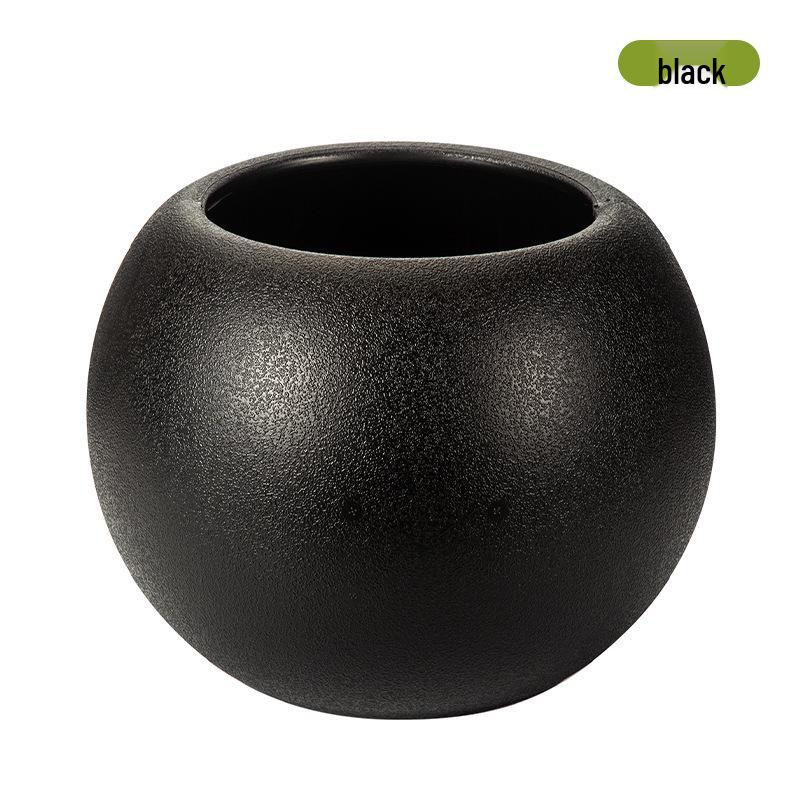 Nordic Minimalist Large Spherical Imitation Rock Planter for Artificial Trees