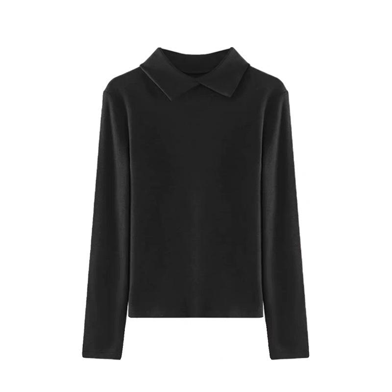 Popular Polo collar German velvet warm long-sleeved bottoming shirt autumn and winter new versatile inner