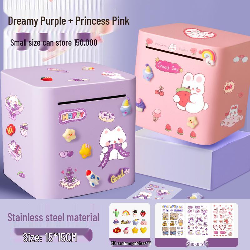 Stainless Steel 2025 Piggy Bank: Secure Savings Jar for Boys and Girls