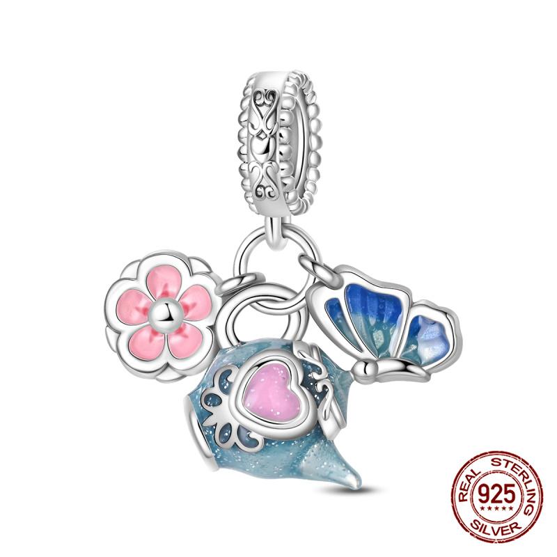 New 925 Silver Pumpkin Car Princess & Cactus Charms Fit 925 Bracelet Jewelry Making For Women Gift
