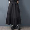 Plus Size Black High Waist Vintage Lace Patchwork Spring Summer Autumn Casual Loose Long for Woman Skirts Womens Skirt