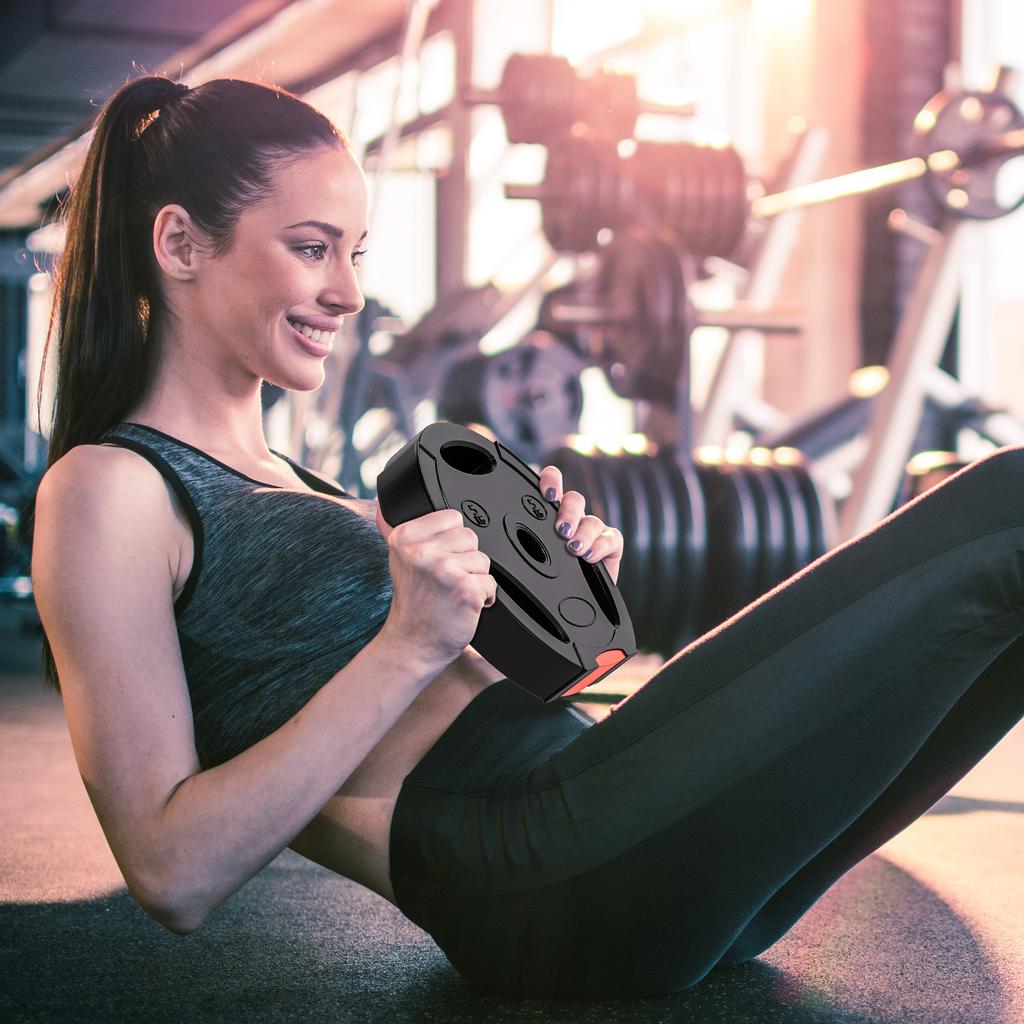 Weight Plates Set, with Two 5kg and Two 2.5kg Weights, Black