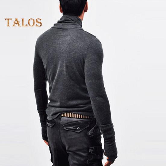 Frühlings- und Herbstoberteil für Herren mit Nackenschutz, hoher Kragen, schmale Passform, dehnbar, plissiert, lange Ärmel, Pullover-Sweatshirt für den Heimsport, Fitnessstudio, Straßenkleidung