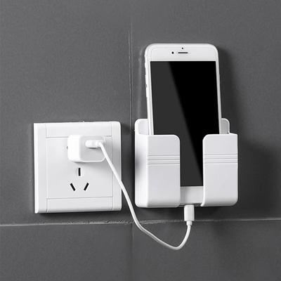 New Wall Mount Phone Plug Holder Mobile Phone Charging Stand Air Conditioner TV Remote Control Storage Box Home Storage Holders