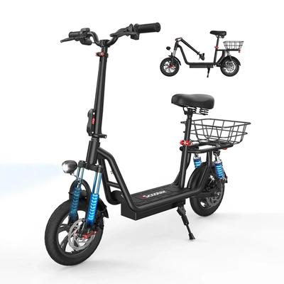 iScooter I12 Folding Electric Scooter, 500W, 36V 7.5Ah, Up To 25km/h, 30km Max Range, Dual Suspension, 12" Tires, Urban Commuter E-Scooter