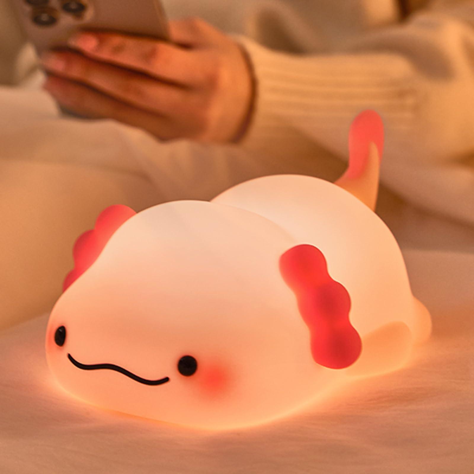 

Axolotl-Shaped Rechargeable Night Light, Axolotl-Shaped, Perfect for Nursing, Indirect Lighting, Tabletop, or Bedside Use. Features a 30-Minute
