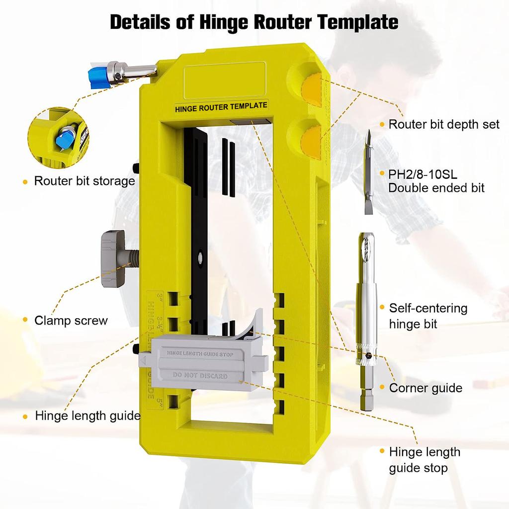 Universal Door Hinge Jig Door Hinge Mortiser Hinge Installation Kit Door Hinge Router Template For 3 Inch To 5 Inch Hinges