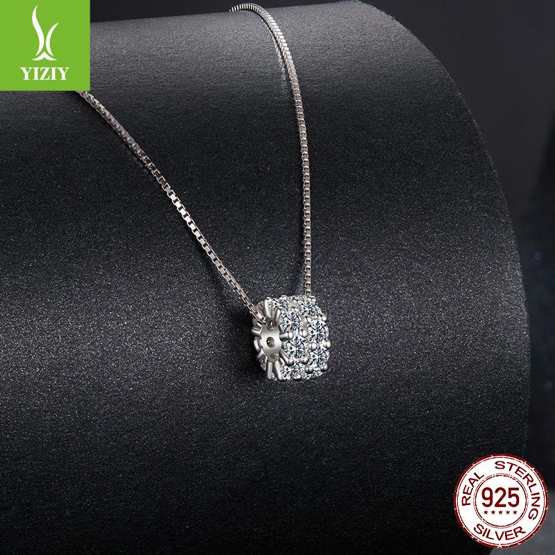 Bright Lucky Small Waist Moissanite Collarbone Chain, Shining High-End S925 Sterling Silver Necklace Jewelry