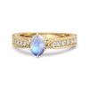 Moonstone Tapered Five-Stone Ring -925 Sterling Silver Gold Vermeil