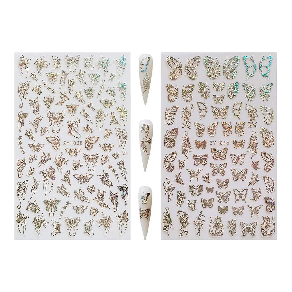 8 Sheets 3D Nail Art Stickers Water Transfer Decals Self Adhesive Nail Decorative Stickers DIY Manicure Beauty Accessories