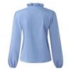 Comfortable Elegant Ruffle Blouse Long Sleeve Solid Color Womens Fashion Shirt