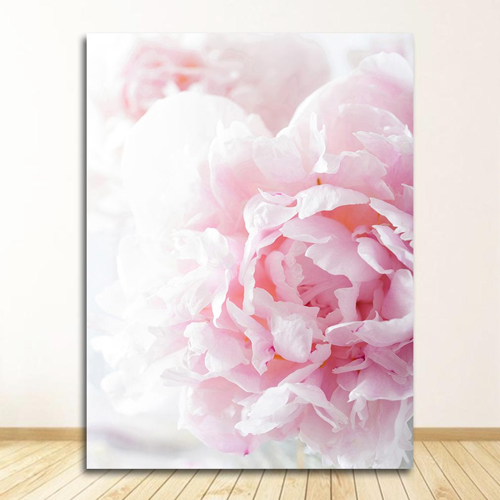 Wall Art Picture For Living Room Home Decoration Canvas Painting Nordic Decor Elegant Peony Flower Phrase Poster And Print