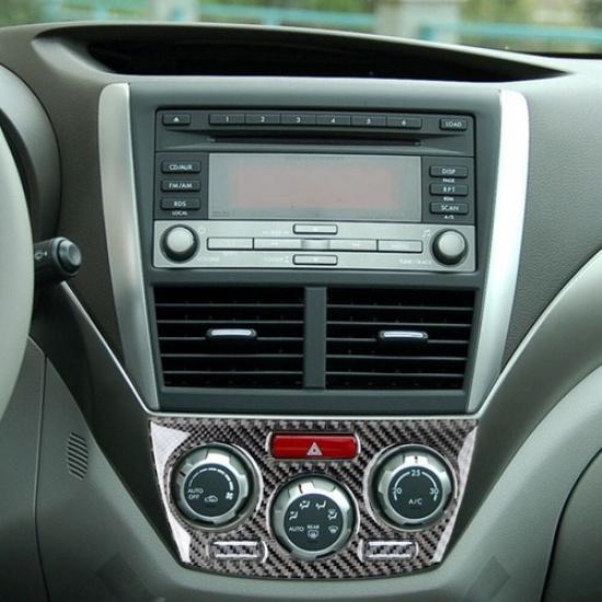 3Pcs Carbon Fiber Interior Climate Control Cover Trim For Subaru Forester