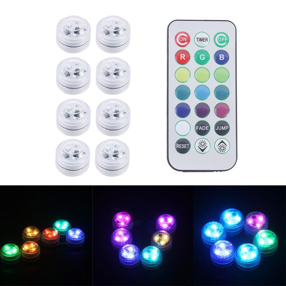 Tea Light Vase Decor Swimming Pool Night Lamp Party Decoration Submersible LED Lights Pool Light
