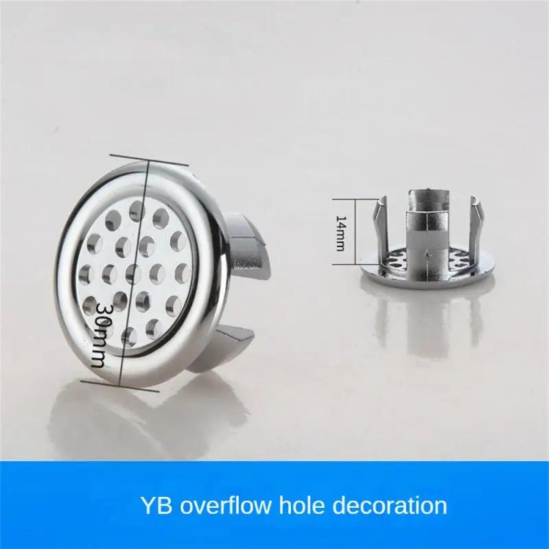 Sink Hole Overflow Cover For Kitchen Bathroom Basin Decoration Tub Drain Cover Sink Wash Basin Round Overflow Ring Plug