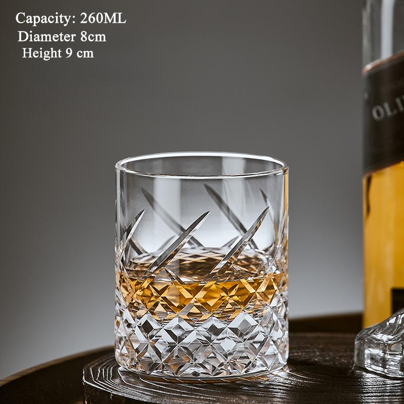 

Стаканы ручной работы, хрустальные бокалы для виски, полированные бокалы для вина, прозрачная посуда для бара, 260 мл, 2 шт.