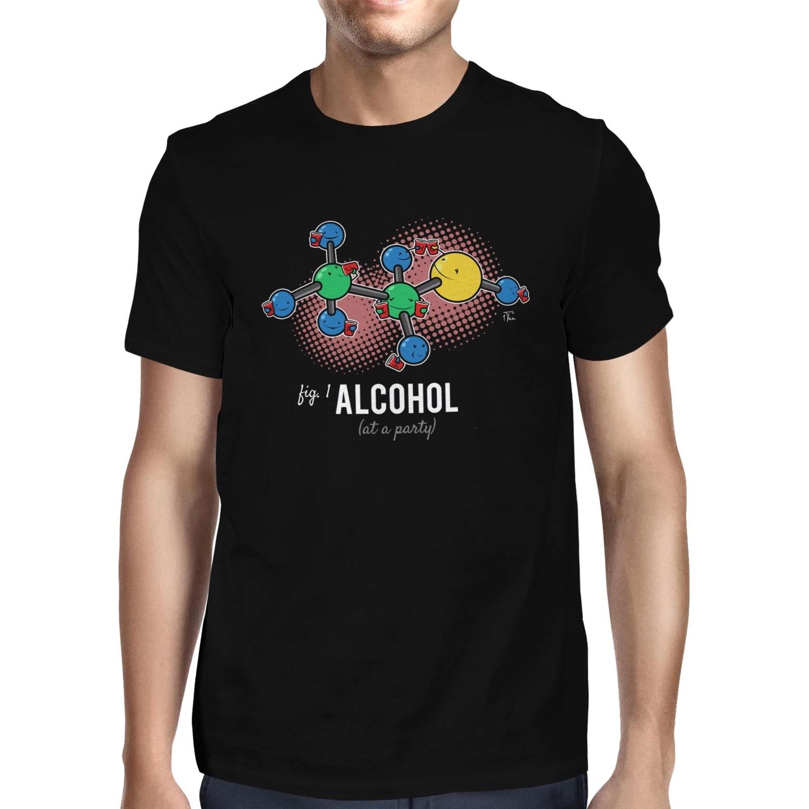 1Tee Mens Water Molecules Chemistry Alcohol T-Shirt XS