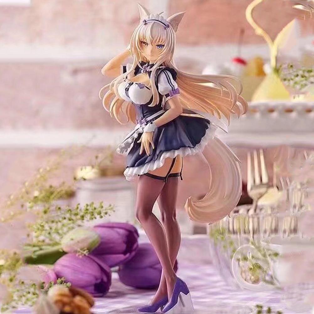 Anime-Spielzeugfigur Kokosnussfigur Schönes Dienstmädchen-Outfit Actionfigur Azuki-Figur Süßes Katzenmädchen Modellkollektion Anime-Geschenke