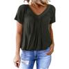 Personalized V-neck Raglan Sleeve Pleated Casual Daily Home T-shirt