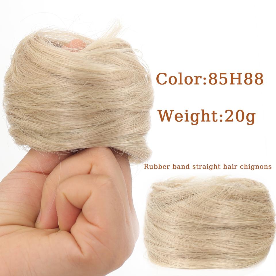 1PC Synthetic Hair Bun Curly Straight Hair Messy Bun Scrunchies Updo Hair Bands Elastic Band Hairpieces For Women Straight Fring