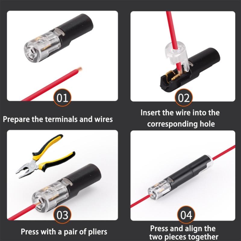 10Pcs Single Wire Plug-in Connector with Locking Buckle Quick Connection Cable Connector East to Installation