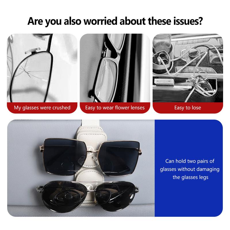 CQV1 Car Sun Visor Glasses Clip Card Ticket Holder Stand Fastener For Mercedes Benz W211 W124 W176 W177 C180 C200 C260 C300 GLC CLE