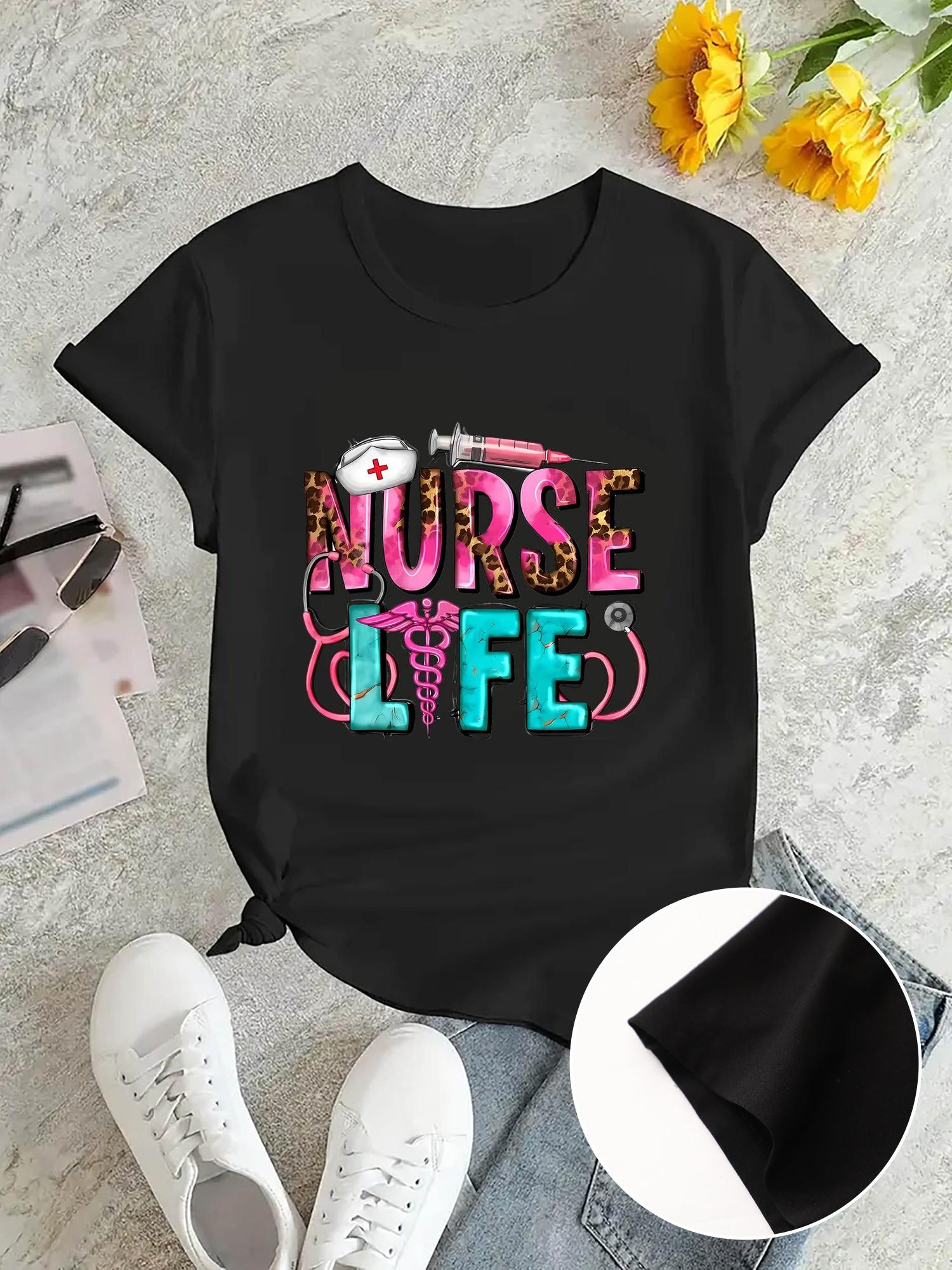 Nurse Life Medical Syringe Stethoscope T-shirt XL