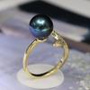 Adjustable Mermaid Ring with Near Round Freshwater Pearl - Strong Luster, Light Luxury, Versatile, Fashionable Jewelry.