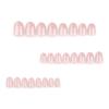 24 Pieces Popular Manicure Short Fake Nails Naked Pink Love Cat Eye Wearing Nail Film