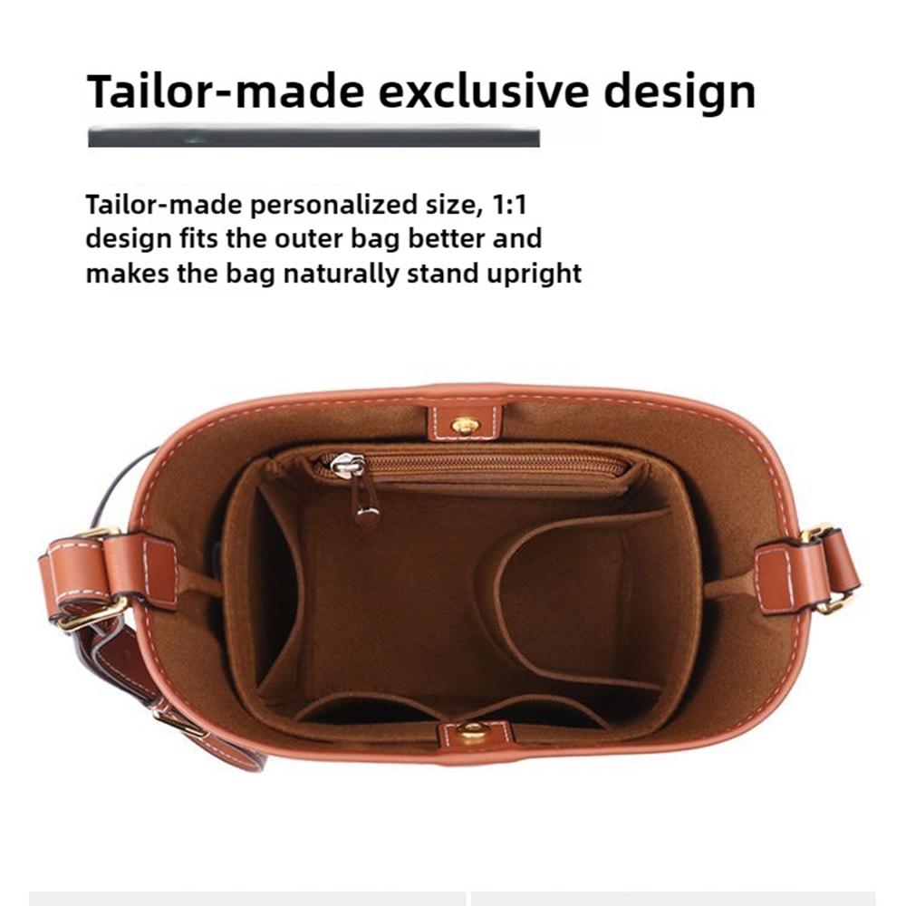 Top Quality New Style Triomphe Purse Bag Felt Organizer 2 Colors Multifunctional Insert Bag Organizer For Handbag Bucket Bag