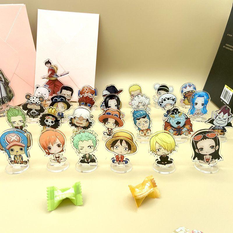 One Piece Anime Chibi Acrylic Stand Double-Sided Layered Desktop Decoration Collectible Ornament Birthday Gift For Fans