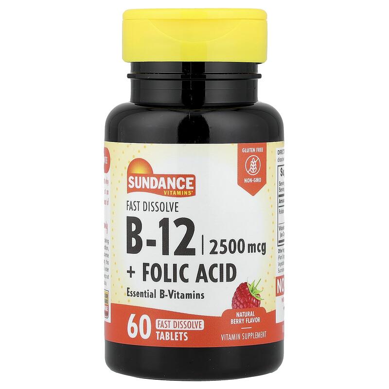 B-12 + Folic Acid, Fast Dissolve, Natural Berry, 60 Fast Dissolve Tablets