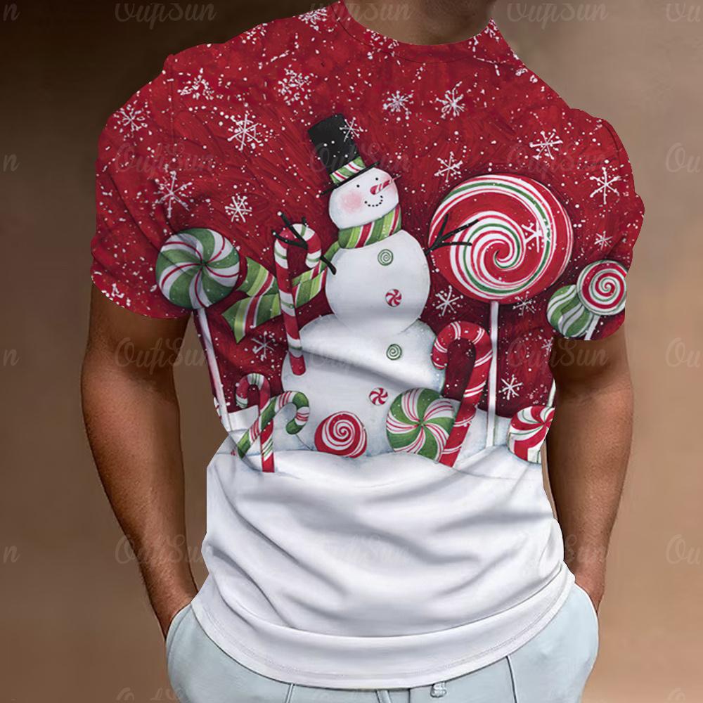 Funny Santa Claus Print Christmas T-Shirts 3d Oversized Tops Tees Mens Shirts Summer Holiday Casual O-Neck Male Harajuku Clothes