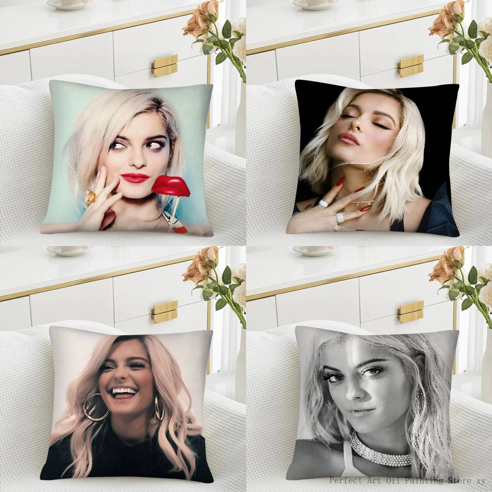 Singer BBebe Rexha Pillow Case Fashion Square Pillowcase Bedroom Sofa Room Ins Decoration Leisure