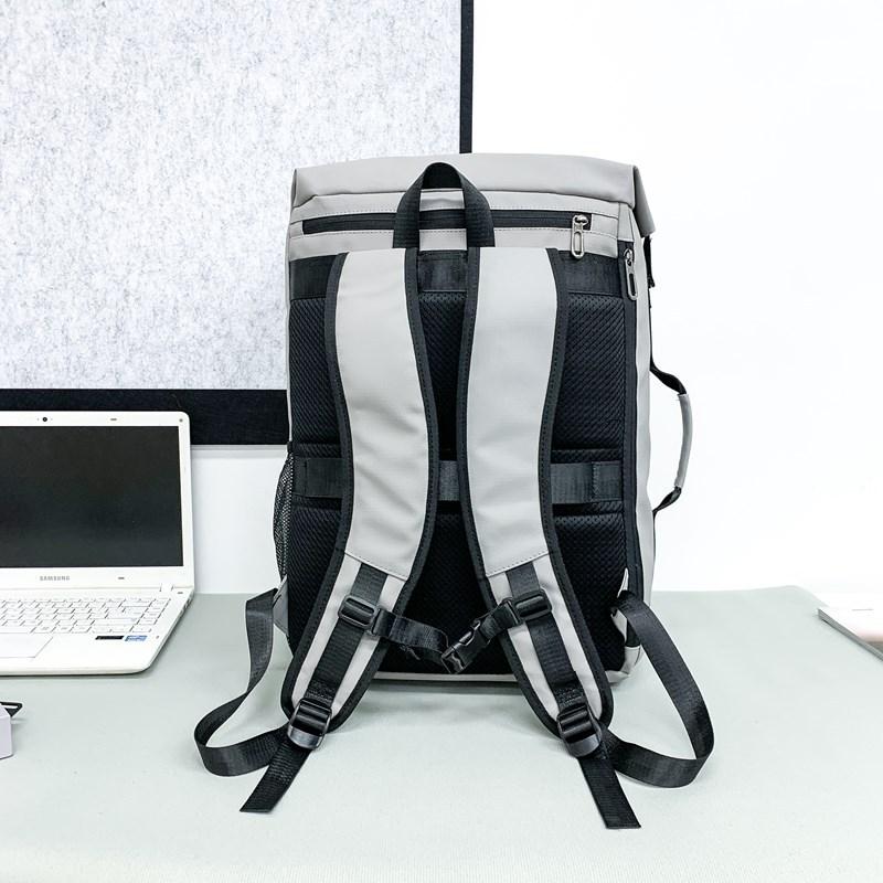 School bag Sports fitness backpack Men's and women's solid color alphabet travel backpack Large capacity independent shoe compartment bag Badminton
