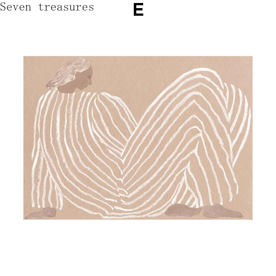 Nordic Posters and Prints for Living Room, Abstract Lines, Woman Geometry, Dog and Bird Wall Art, Wall Pictures