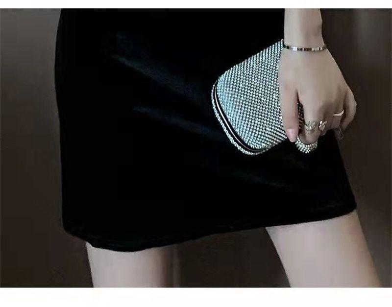 Women's French-Style Gold Velvet Bodycon Camisole Dress - Slim Fit, Figure-Flattering, Summer Hot Girl Short Skirt