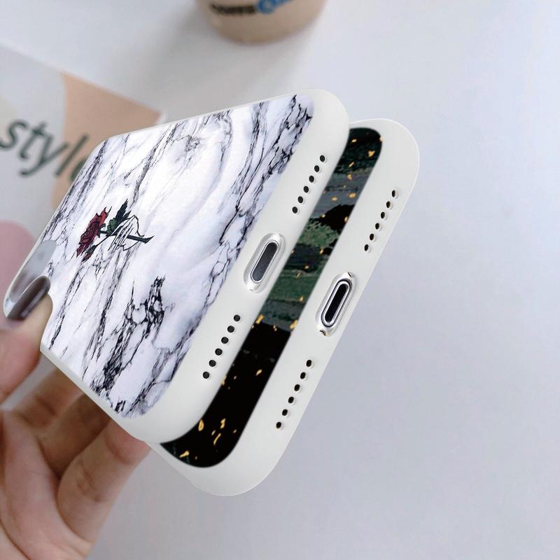 Weiche Silikonhülle mit Marmormuster für Xiaomi Redmi Note 13 Poco C65 Samsung M35 A55 iPhone 15 Huawei Honor Realme Kamera Schutzhülle stoßfest