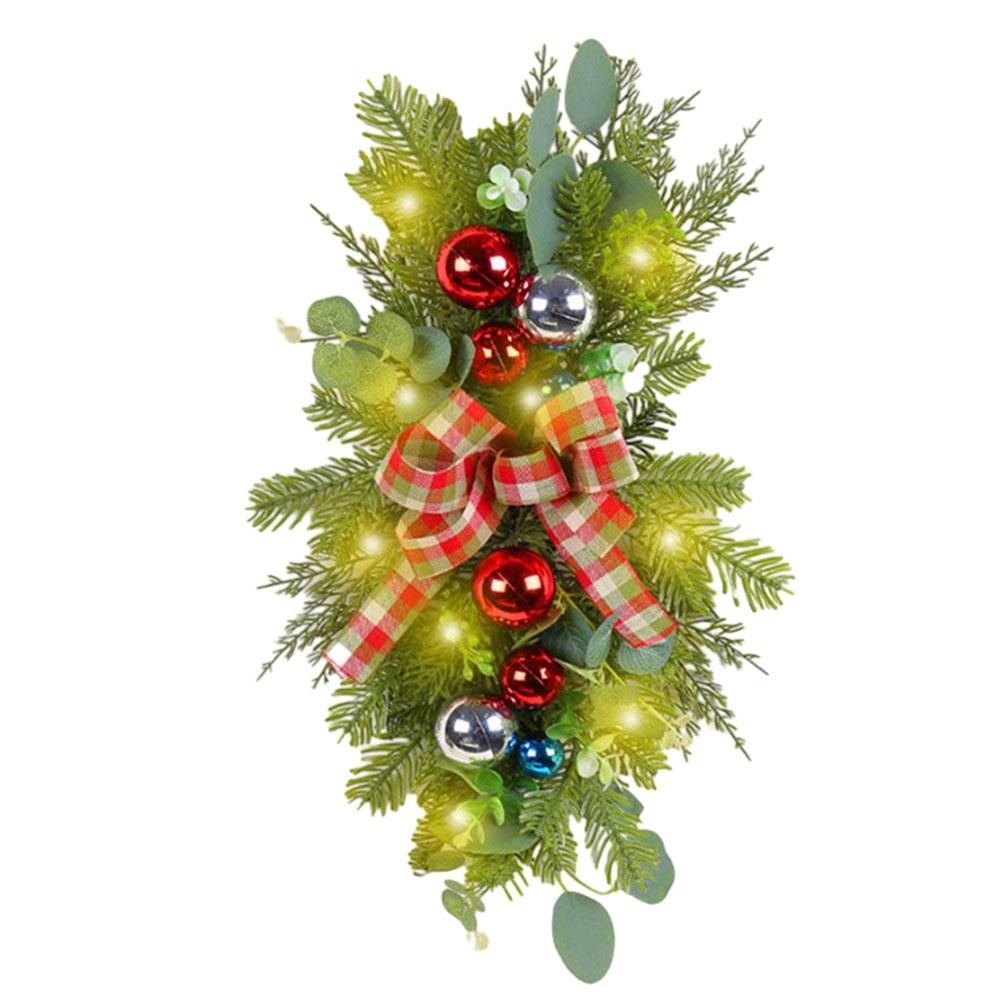 Christmas Bow Upside Down Tree Garland Staircase Christmas Decoration