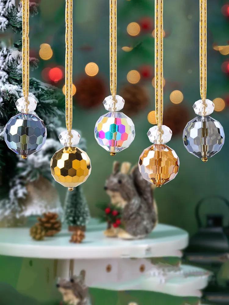 22mm Electroplating Colorful Glass Ball Pendant Crystal DIY Christmas Decoration Christmas Tree Pendant