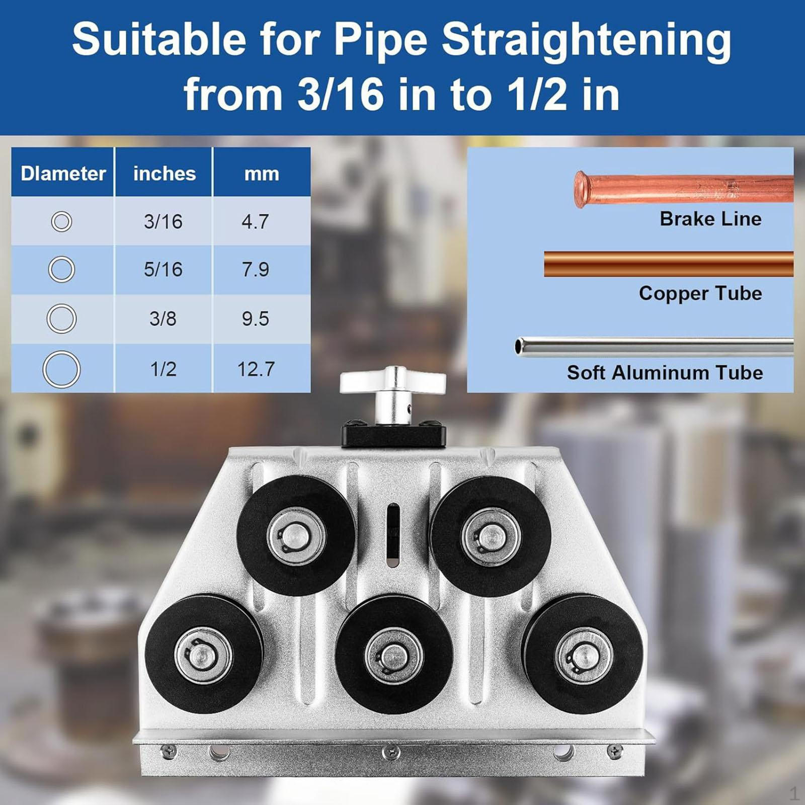 

Инструмент для выпрямления труб Выравнивание для стали Черный Устойчивый Сверхмощный Портативный 3/16 до 1/2 трубы