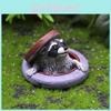 Under Raccoon Figurine The Manhole Cover Creative Resin Ornament Landscape For