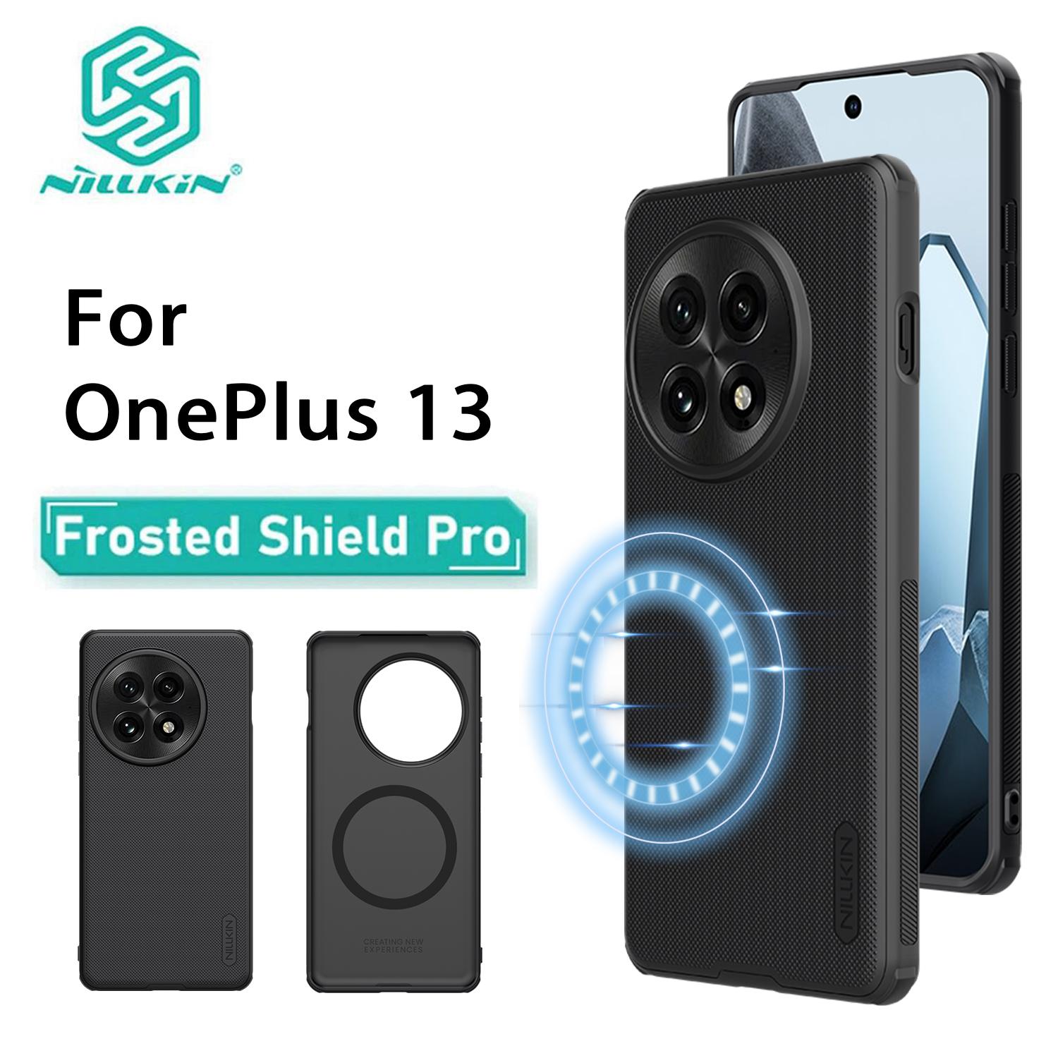 Nillkin Black For Oneplus 13 Phone Case Super Frosted Shield Pro Magnetic Hard Pc+Tpu Shell Shockproof Back Cover