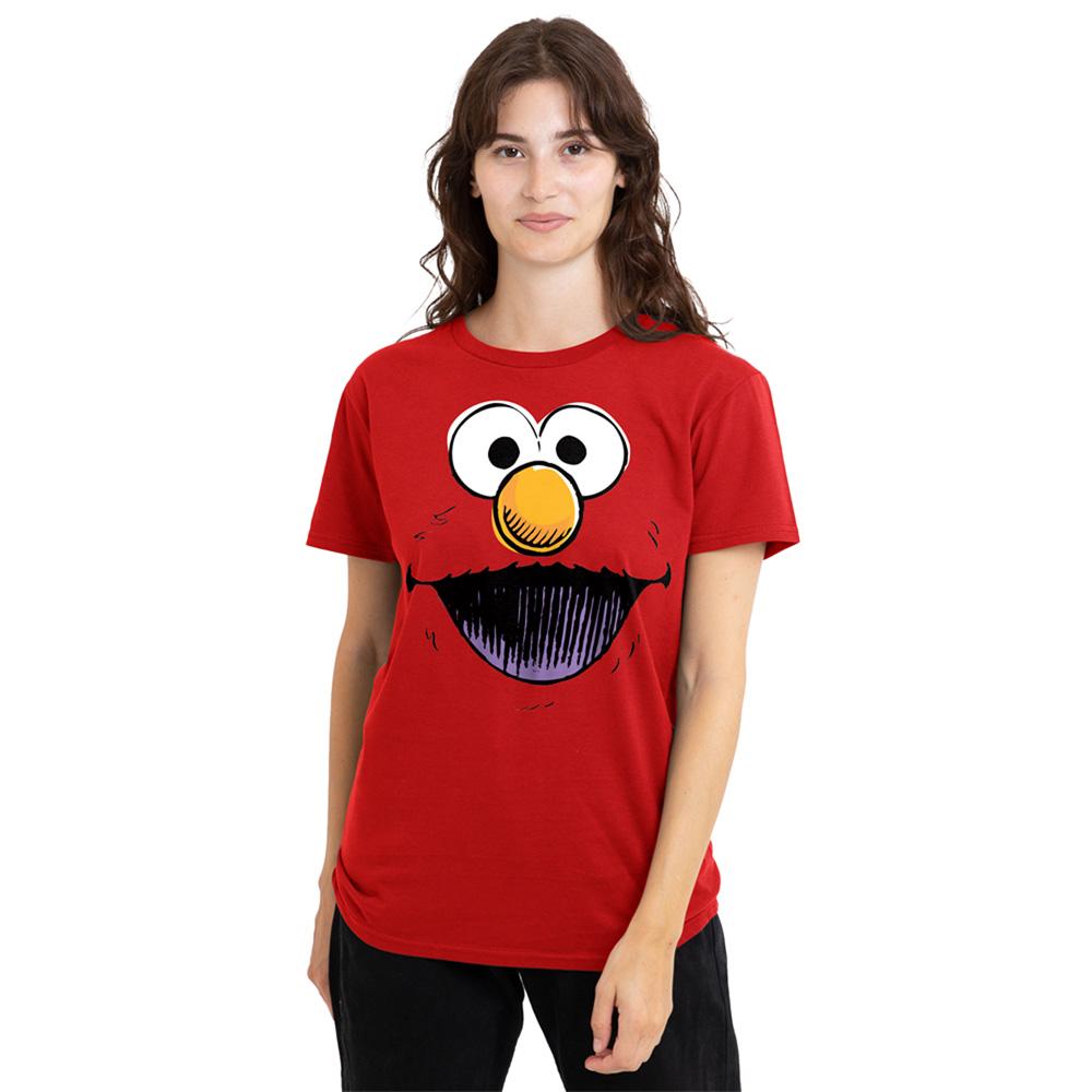 Sesame Street Womens/Ladies Retro Elmo Sketch Face T-Shirt