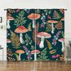 Curtain Mushroom 3D Sunshade Digital Printing Curtain Blackout No Punching Bedroom Living Room