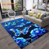3D Luxury Dream Butterfly Flower Carpet Rug for Home Living Room Bedroom Sofa Doormat Decor,Kid Play Area Rug Non-slip Floor Mat