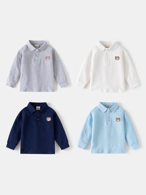 Polo de Manga Comprida para Meninos - Coleção Primavera 2025: Camada Base Versátil para Crianças