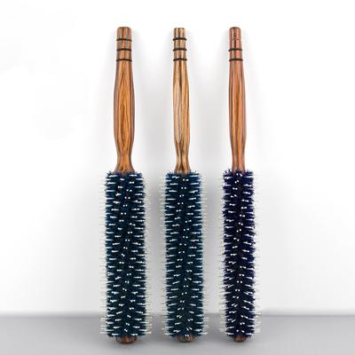Rodillo Redondo para el Cabello Cepillo de Madera para el Cabello Cerda de Jabalí Peine de Nylon para el Cabello Cepillo Antiestático Soplado Rizado Herramienta de Estilismo Peluquería DIY