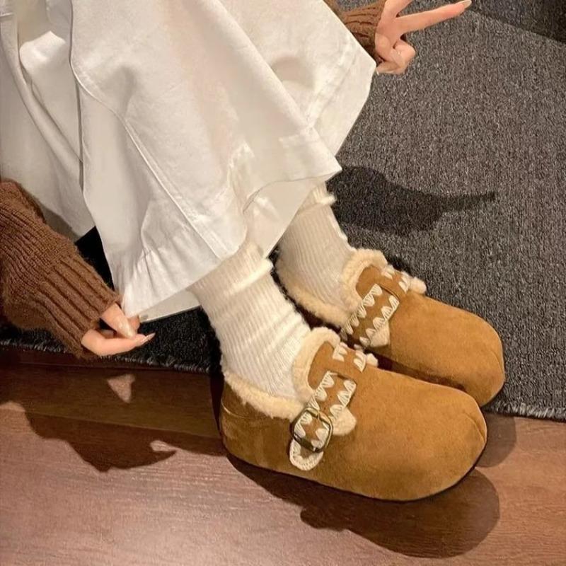 Small man heightening plush snow boots women's winter new plush thickened cotton shoes warm all-inclusive